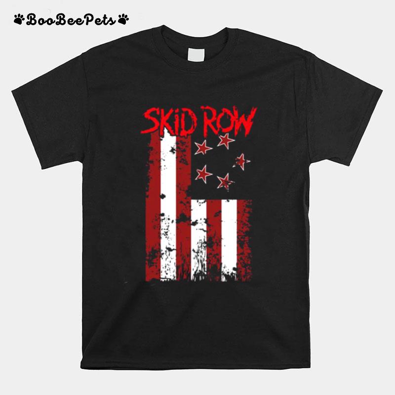 The Flag Skid Row Band Grunge Texture T-Shirt