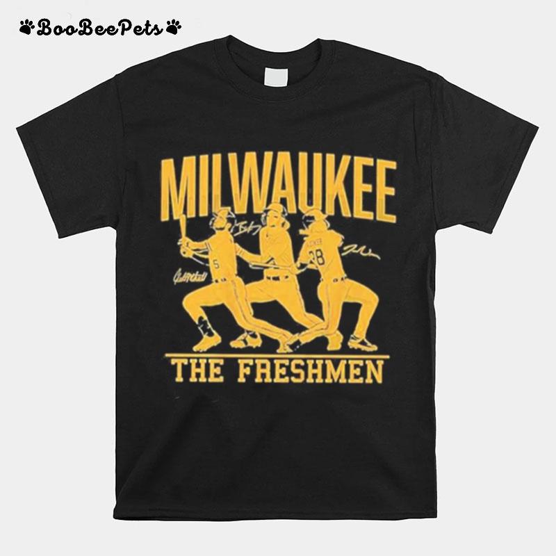 The Freshmen Milwaukee Brewers Brice Turang Joey Wiemer Garrett Mitchell T-Shirt