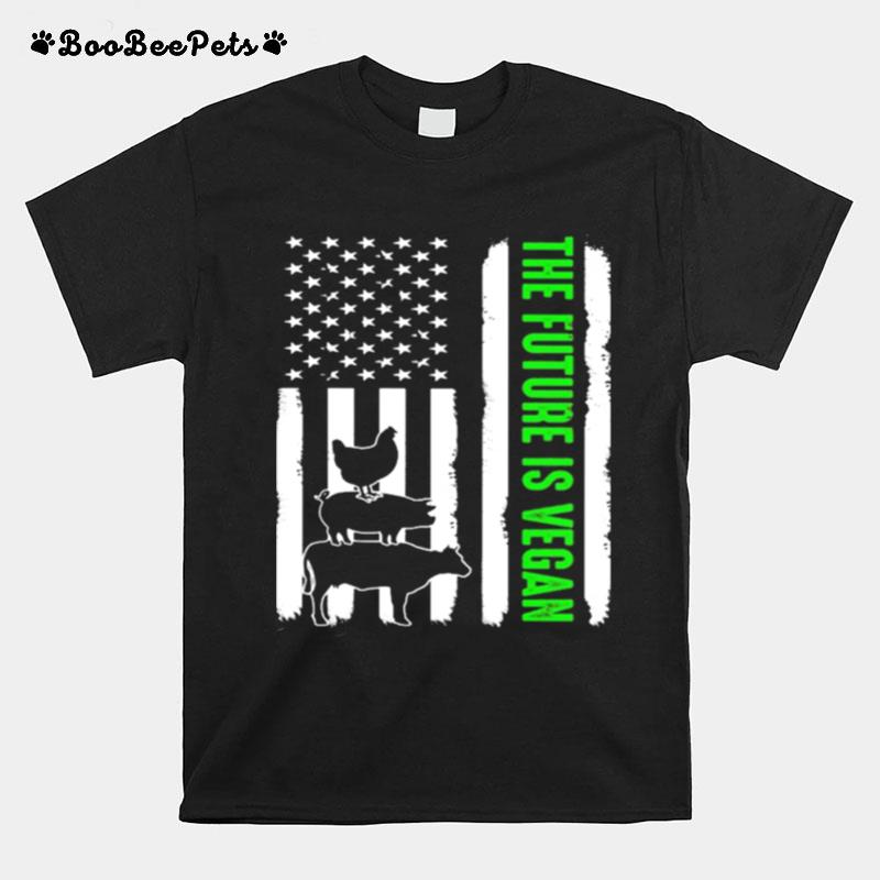 The Future Is Vegan American Flag T-Shirt