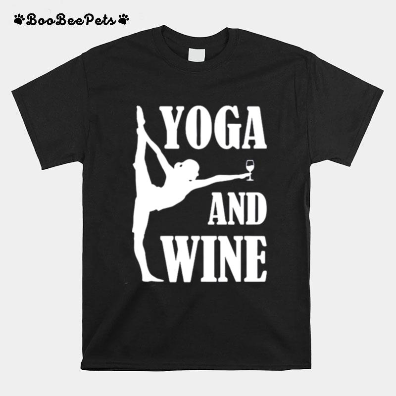 The Girl Yoga And Wine T-Shirt