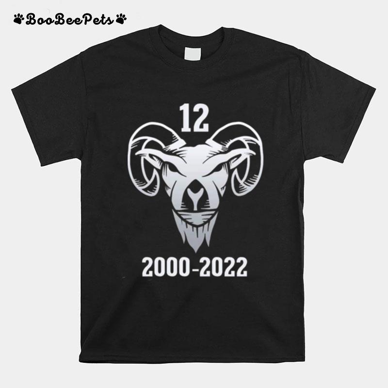 The Goat Retired No 12 2000 2022 Tom Brady T-Shirt