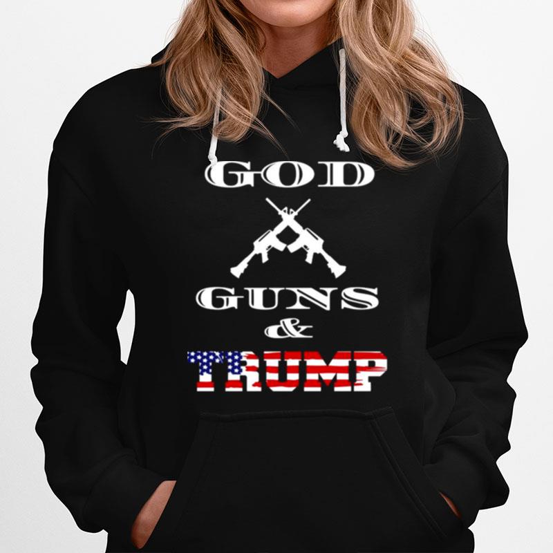 The God Guns And Trump American Flag Hoodie