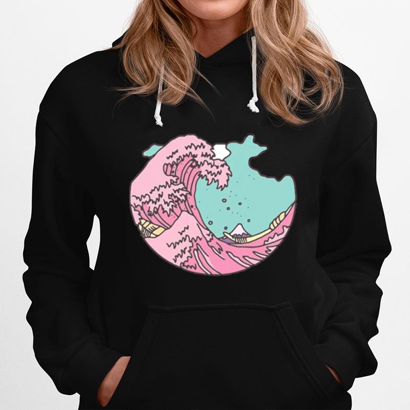 The Great Wave Off Kanagawa Pastel Aesthetic Kawaii Japanese Hoodie