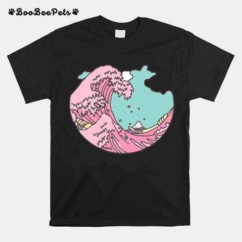 The Great Wave Off Kanagawa Pastel Aesthetic Kawaii Japanese T-Shirt