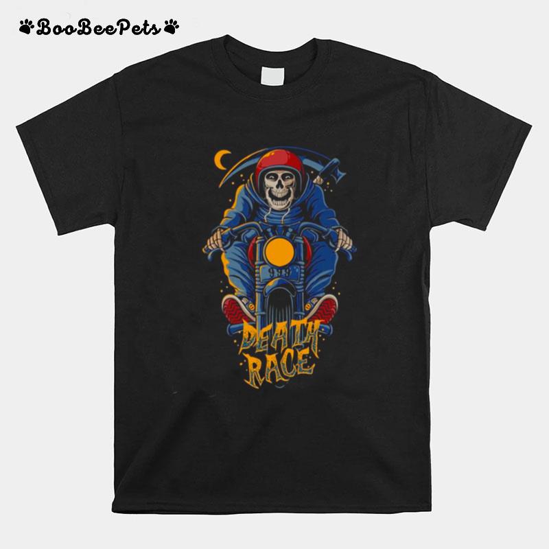The Grim Reaper Riding Bike To Halloween T-Shirt
