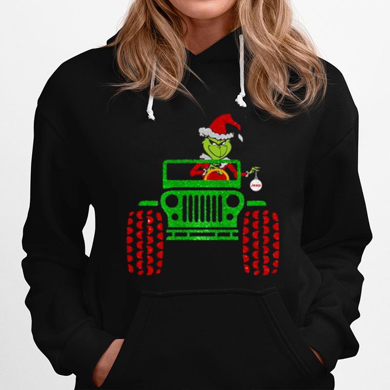 The Grinch Driving Jeep Christmas Hoodie