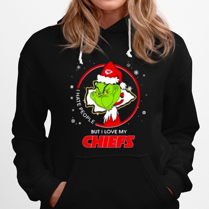 The Grinch I Hate People But I Love My Kansas City Chiefs Christmas 2022 Hoodie
