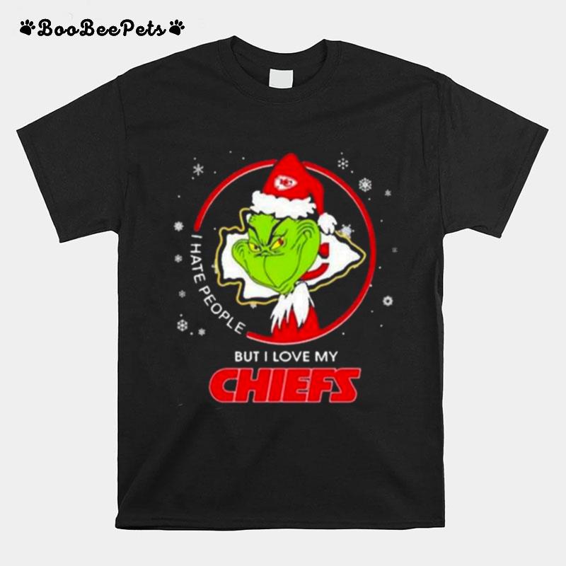 The Grinch I Hate People But I Love My Kansas City Chiefs Christmas 2022 T-Shirt