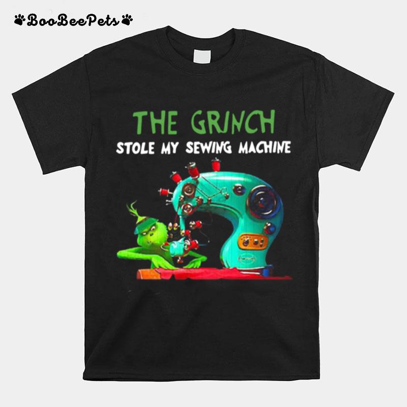 The Grinch Stole My Sewing Machine Christmas T-Shirt