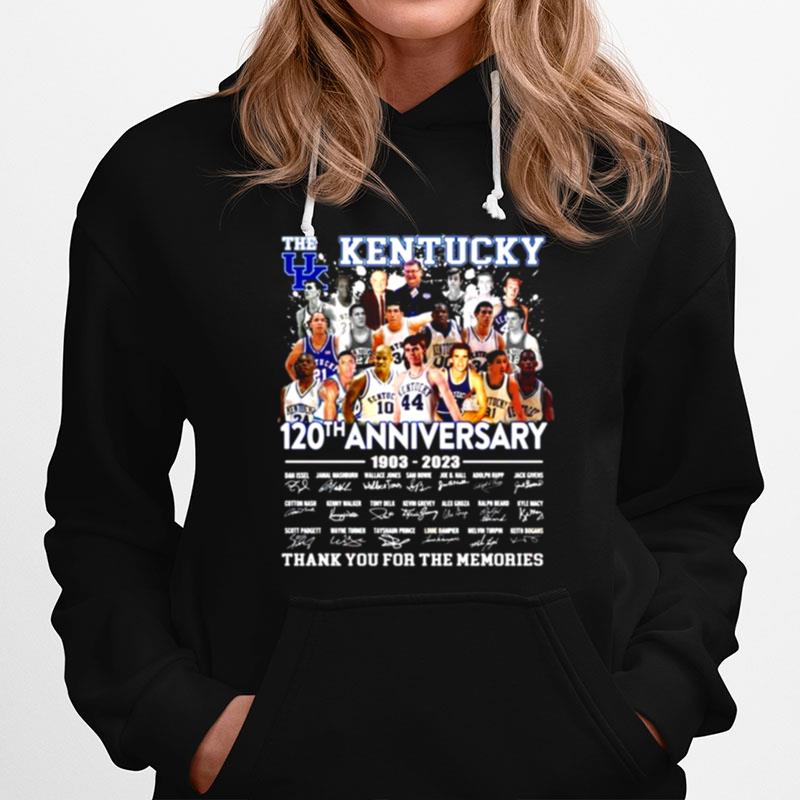 The Kentucky Wildcats 120Th Anniversary 1903 %E2%80%93 2023 Thank You For The Memories Signatures Hoodie