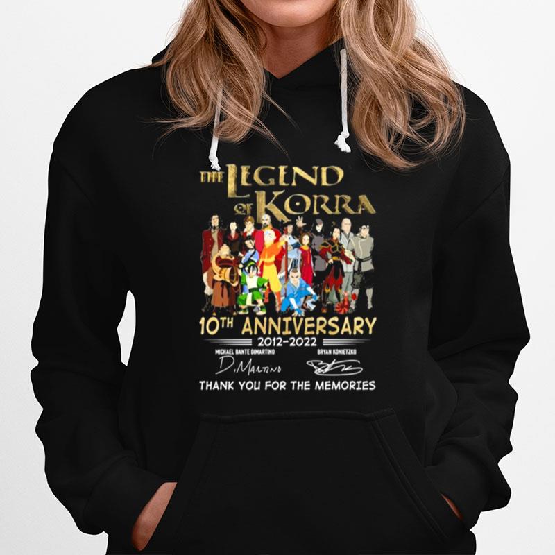 The Legend Of Korra 10Th Anniversary 2012 2022 Thank You For The Memories Signatures Hoodie