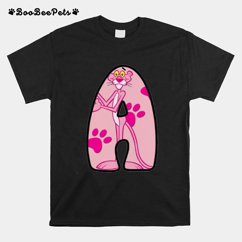 The Letter A Pink Panther Design T-Shirt