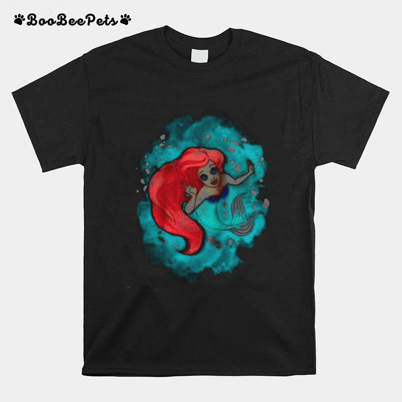 The Little Mermaid Ariel Watercolor Swimming T-Shirt