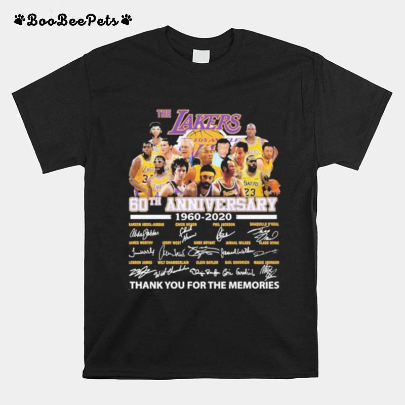 The Los Angeles Lakers 60Th Anniversary Thank You For The Memories Signatures T-Shirt