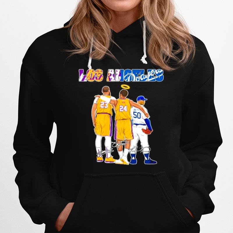 The Los Angeles Sports 23 Lebron James 24 Kobe Bryant And 50 Betts Signatures Hoodie