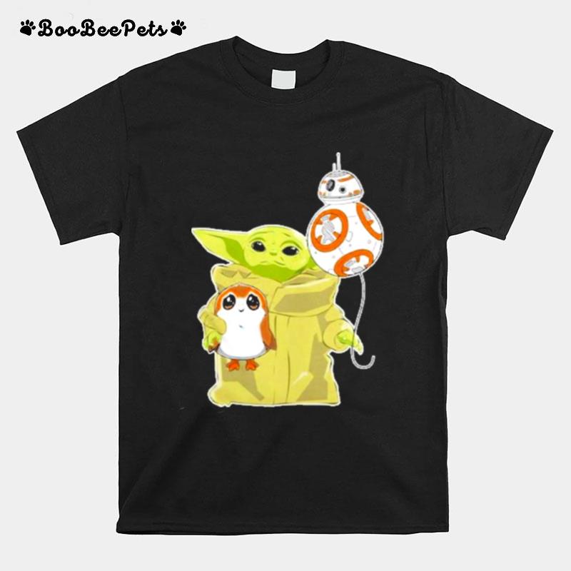 The Mandalorian Baby Yoda Hug Sad Porg T-Shirt