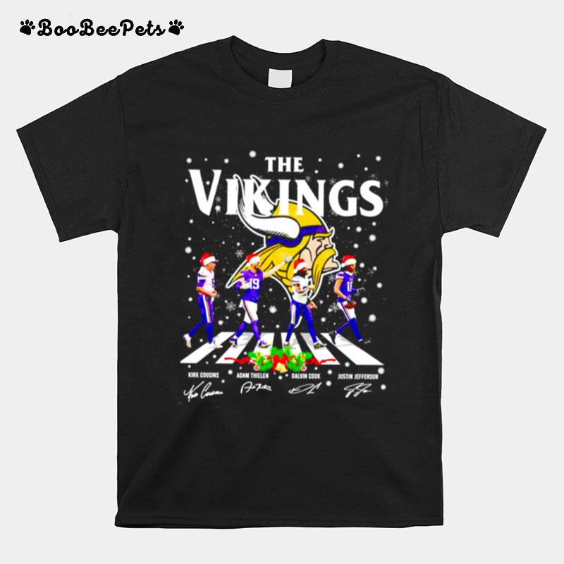 The Minnesota Vikings Abbey Road Christmas Signatures T-Shirt
