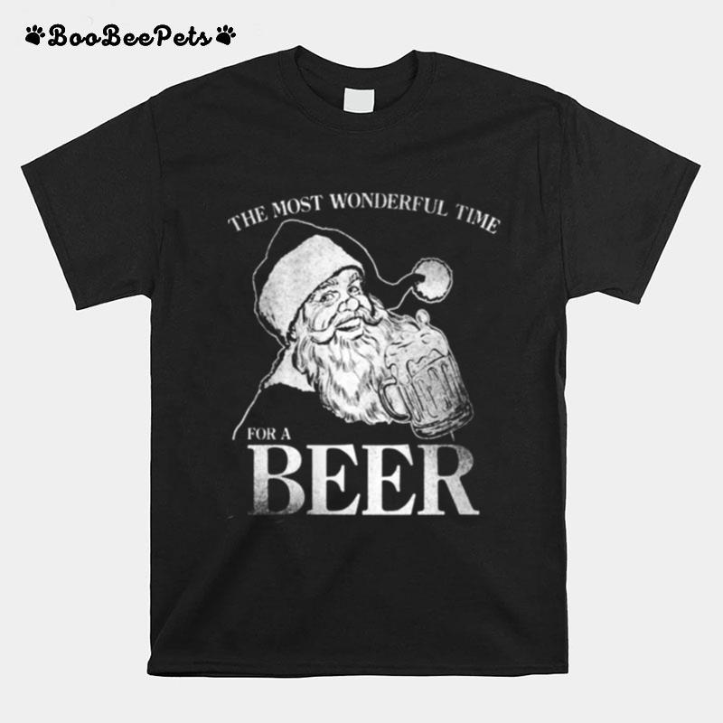 The Most Wonderful Time For A Beer Christmas Drinking T-Shirt