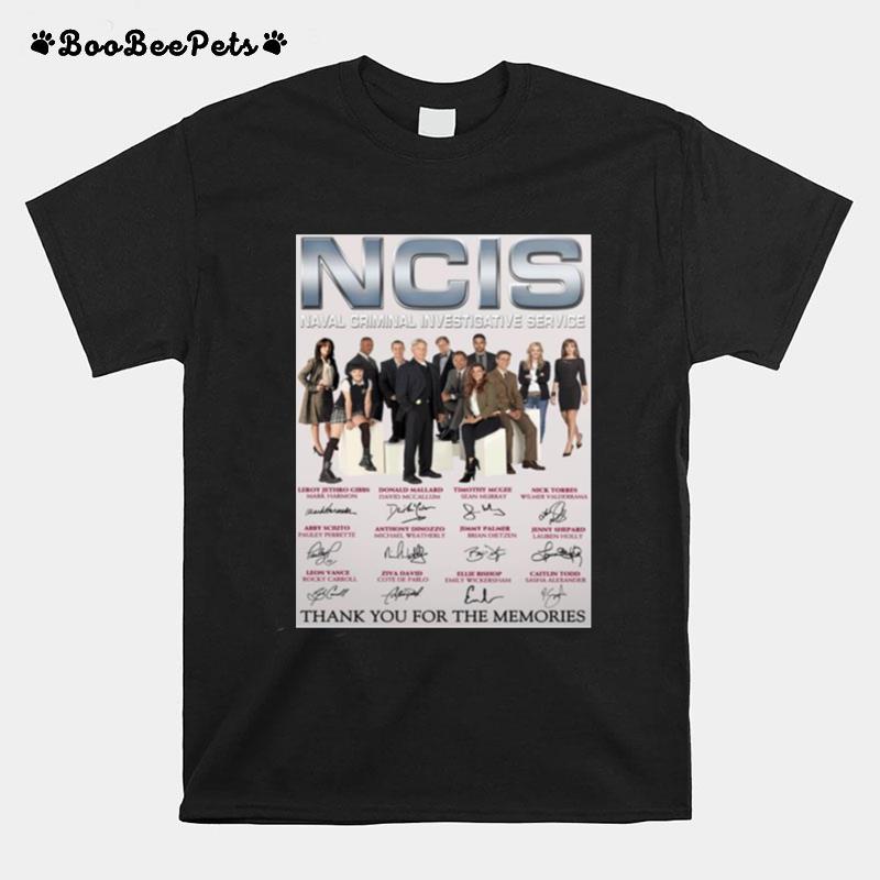 The Ncis Naval Criminal Investigative Service Poster Signature Thank You For The Memories T-Shirt