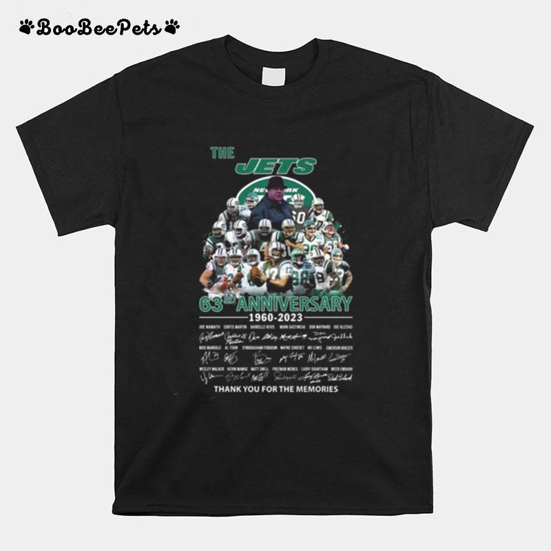 The New York Jets 63Rd Anniversary 1960 2023 Thank You For The Memories Signatures T-Shirt