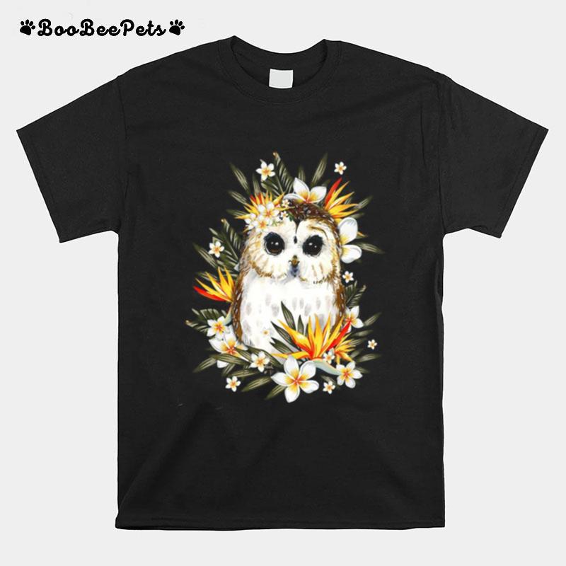 The Owl With Flower T-Shirt