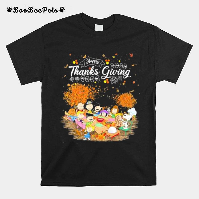 The Peanuts Characters Party Happy Thanks Giving T-Shirt