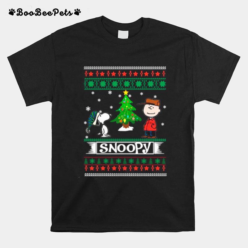 The Peanuts Charlie Brown And Snoopy Ugly Merry Christmas Tree T-Shirt