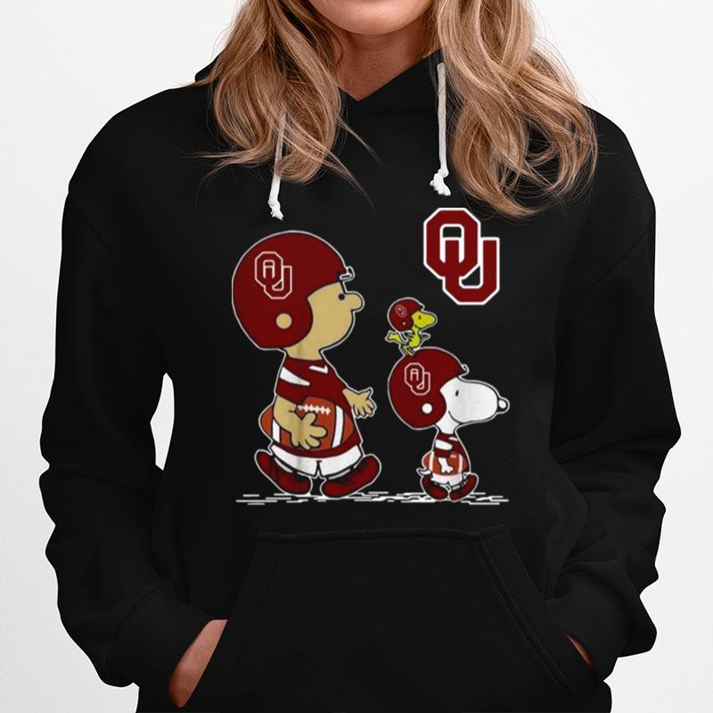 The Peanuts Charlie Brown Snoopy Woodstock Oklahoma Sooners Football Hoodie