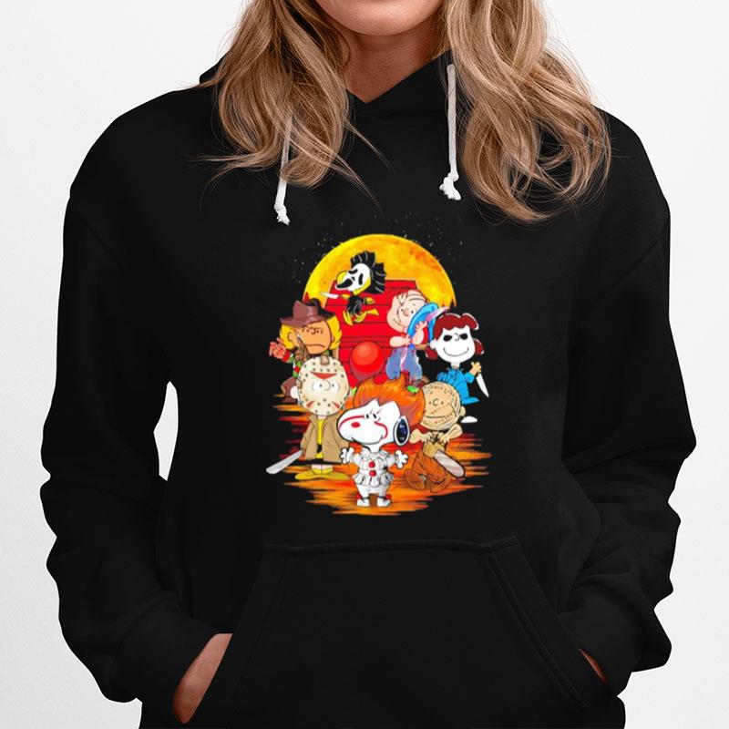 The Peanuts Snoopy And Friends Horror Face On The Moon Hoodie