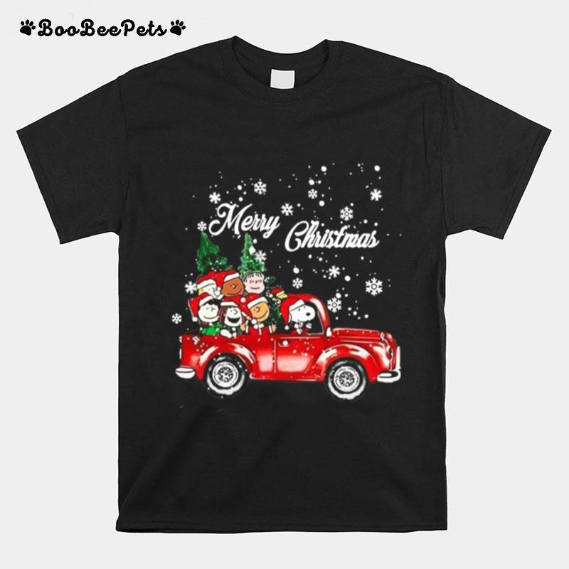 The Peanuts With Red Truck Merry Christmas T-Shirt