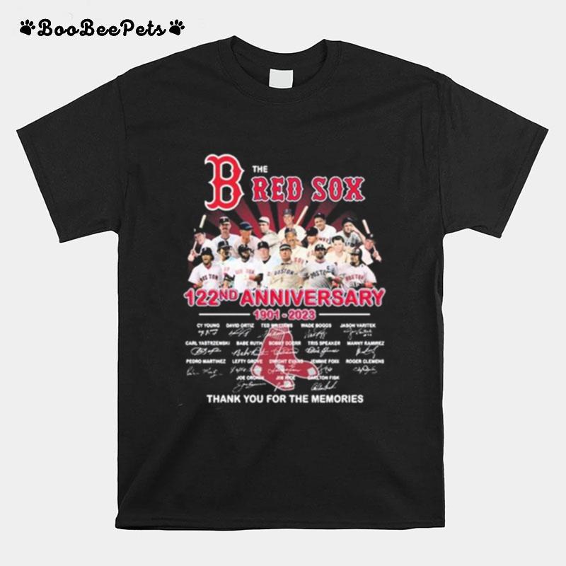 The Red Sox 122Nd Anniversary 1901 2023 Signature Thank You For The Memories T-Shirt