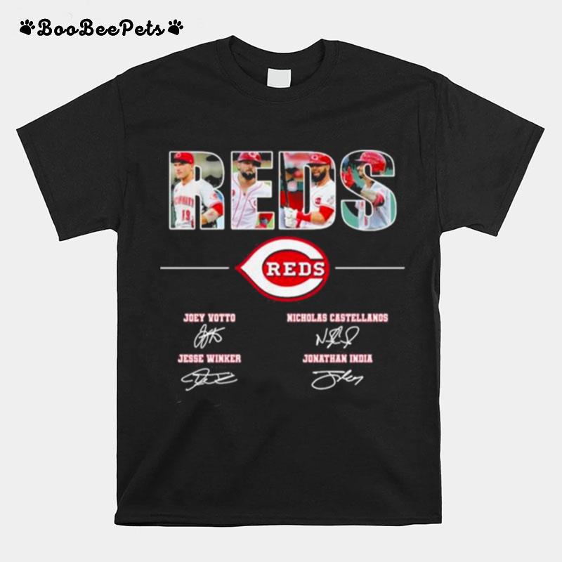 The Reds Joey Votto Nicholas Castellanos Signatures Thanks T-Shirt