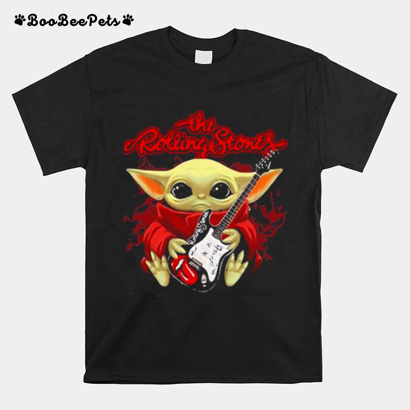 The Rolling Stones Baby Yoda Guitar T-Shirt