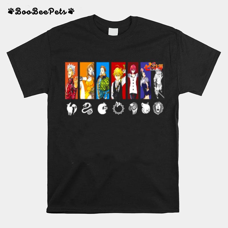 The Seven Symbols For Each Seven Deadly Sins Anime Manga Fanart T-Shirt