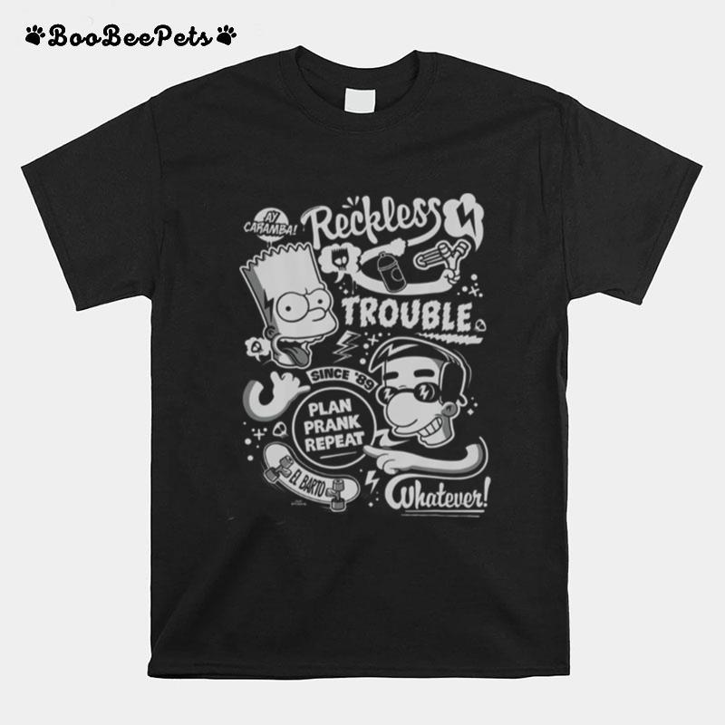 The Simpsons Bart And Milhouse Reckless Trouble Since 89 T-Shirt