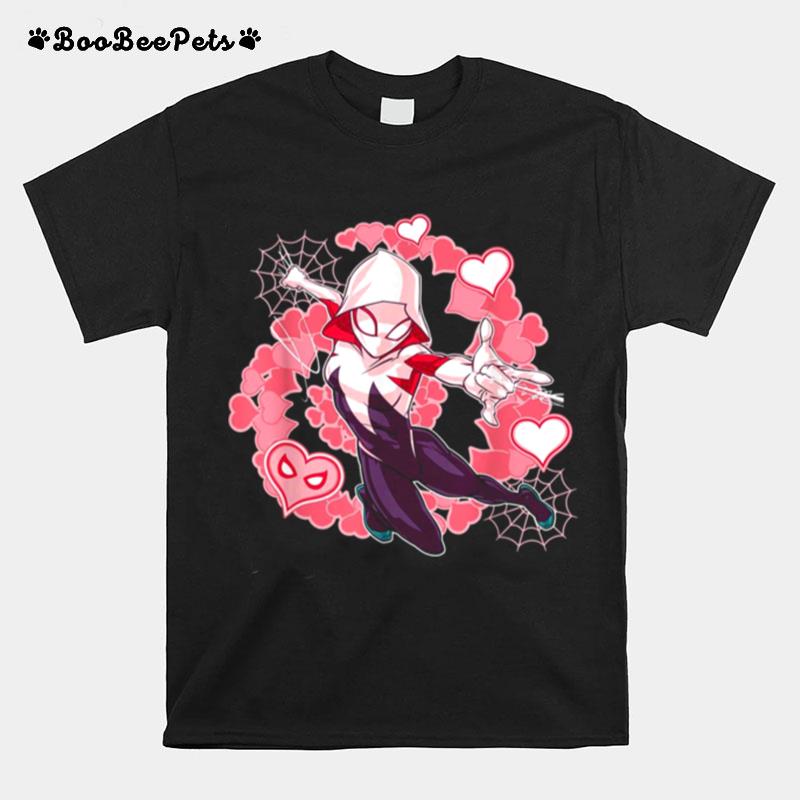 The Spider Verse Gwen Stacy Hearts Home Coming Marvel Avengers T-Shirt