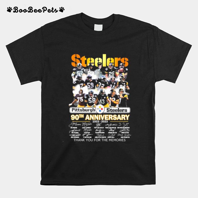 The Steelers Team 90Th Anniversary 1933 2023 Signatures Thank You For The Memories T-Shirt