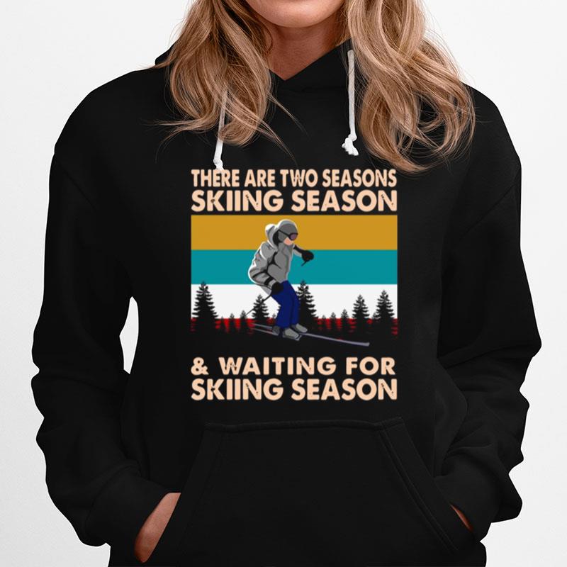 There Are Two Seasons Skiing Season And Waiting For Skiing Season Vintage Retro Hoodie