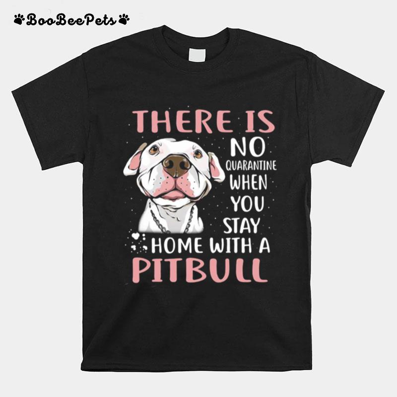 There Is No Quarantine When You Stay Home With A Pitbull T-Shirt