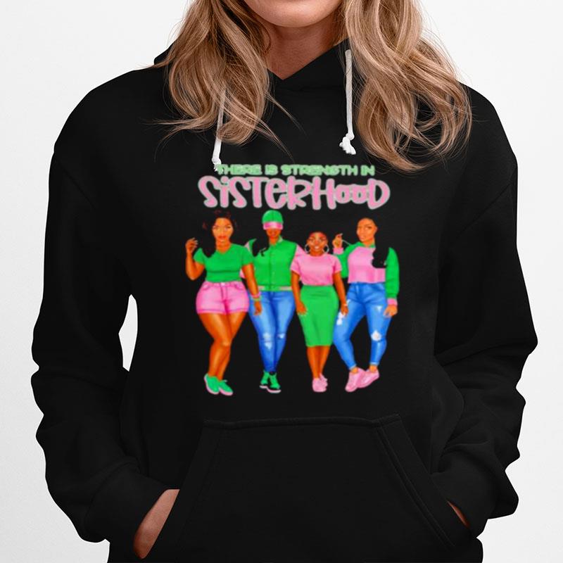 There Is Strength In Sisterhood Pink And Green Girls Hoodie