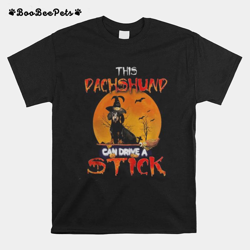 This Dachshund Can Drive A Stick Sunset Halloween T-Shirt