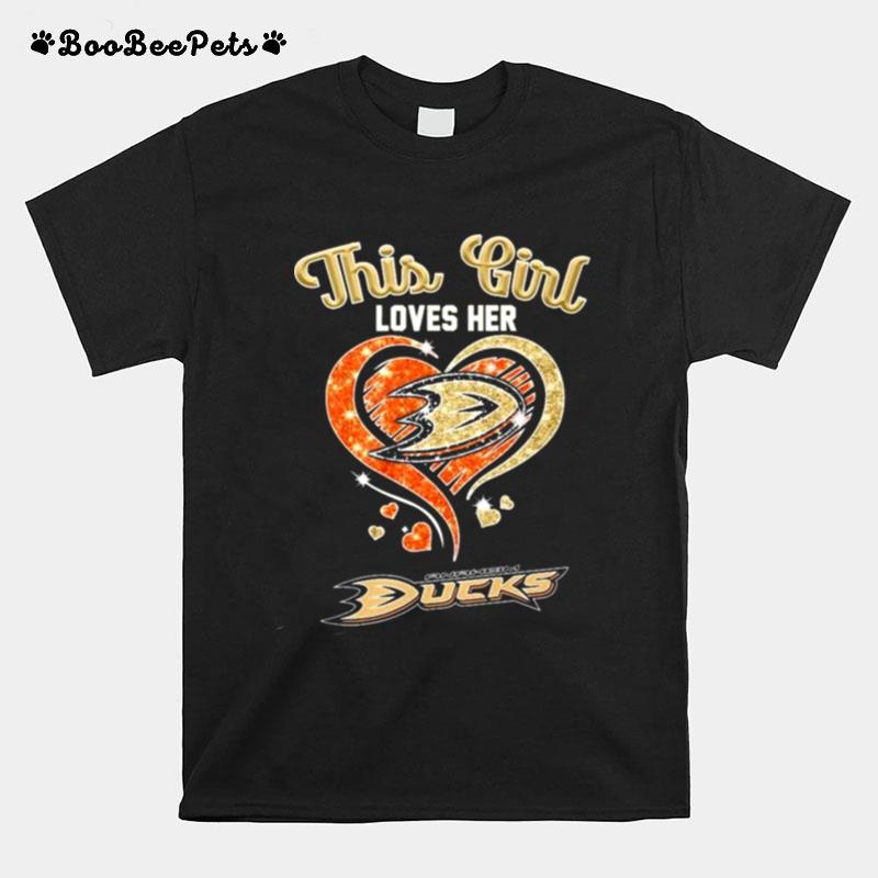 This Girl Loves Her Anaheim Ducks Diamond Heart T-Shirt