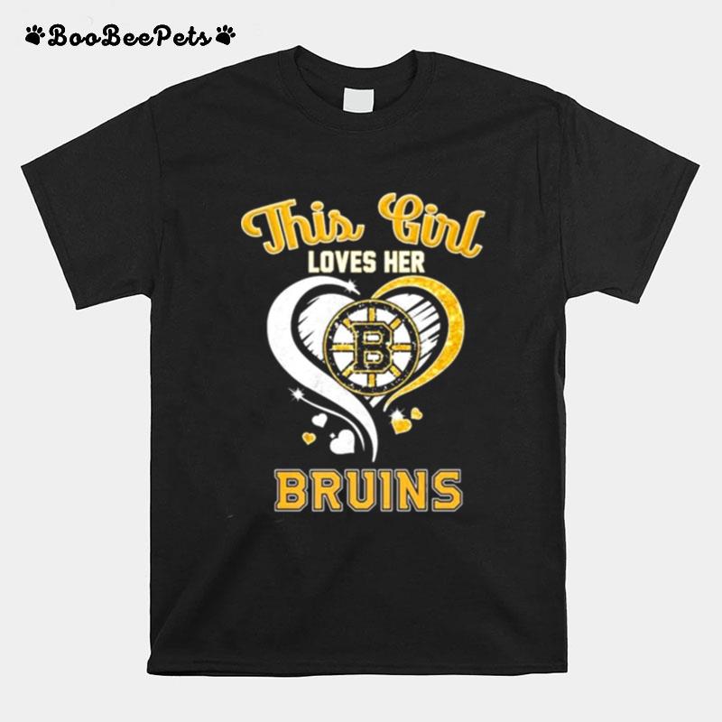 This Girl Loves Her Bruins Diamond Heart T-Shirt