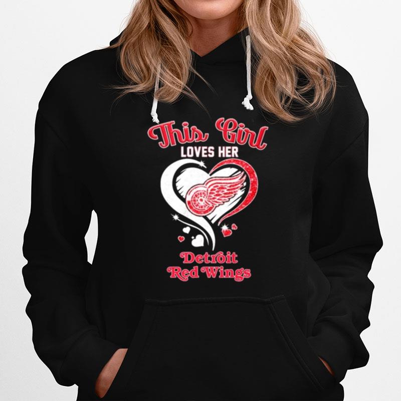 This Girl Loves Her Detroit Red Wings Diamond Heart Hoodie