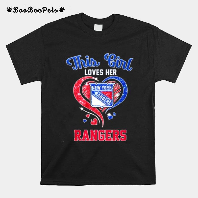 This Girl Loves Her Ny Rangers Diamond Heart T-Shirt