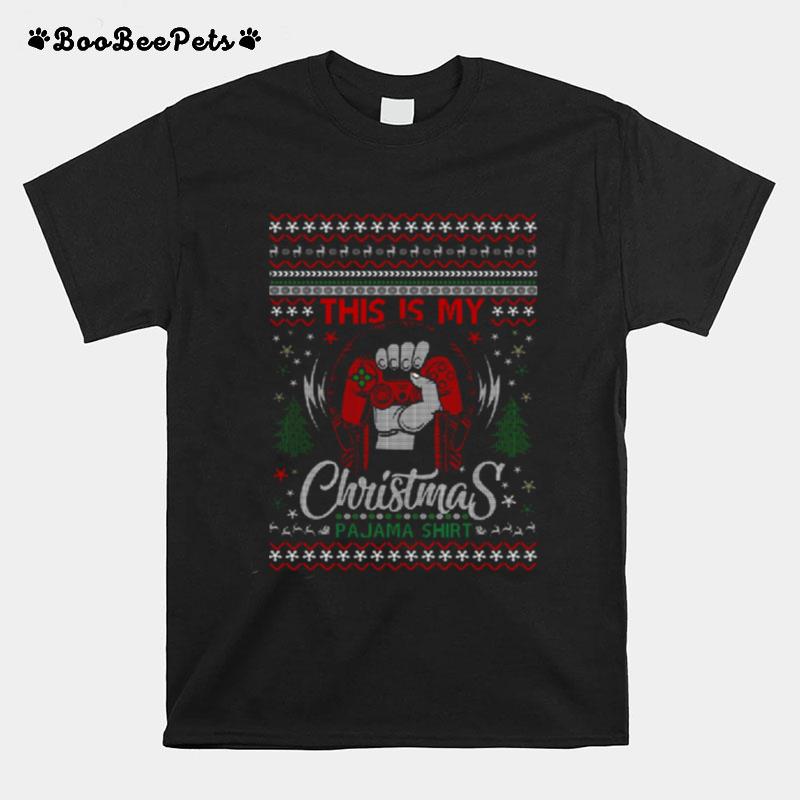 This Is My Gaming Christmas Pajama Xmas Gamer Pajama Funny Holiday T-Shirt