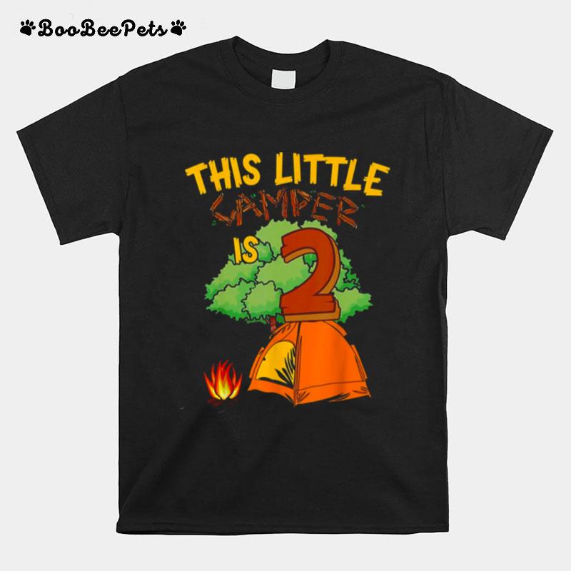 This Little Camper Is 2 Years Old 2Nd Birthday Kid T-Shirt