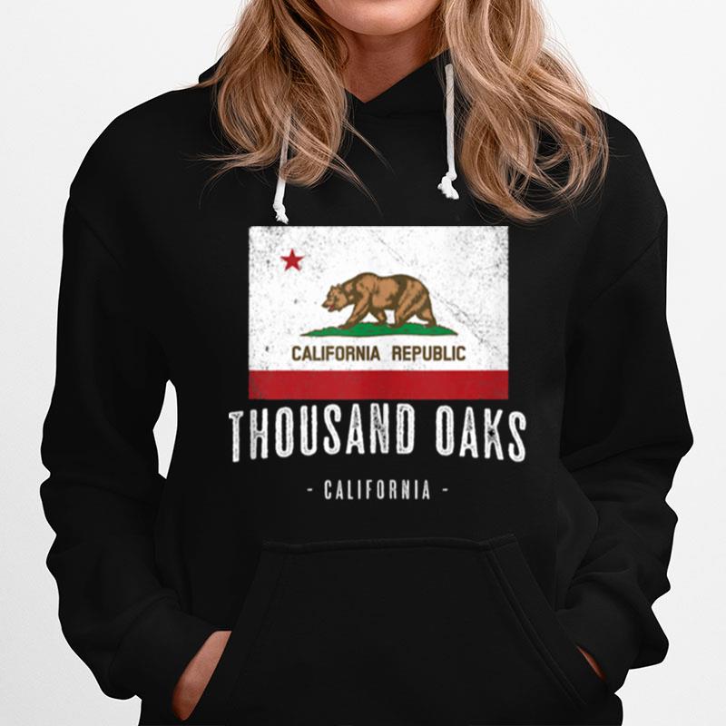 Thousand Oaks California Cali City Souvenir Ca Flag Top Hoodie