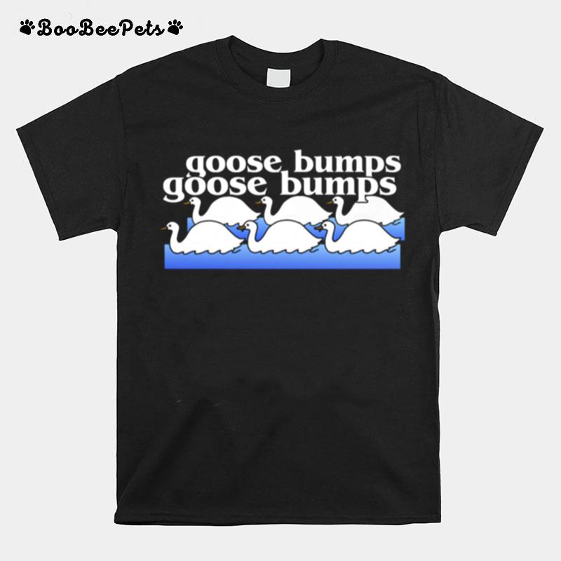 Three Geese Swimming Creating Goose Bumps T-Shirt