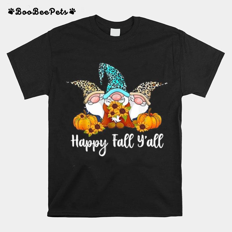 Three Gnomes Happy Fall Yall T-Shirt
